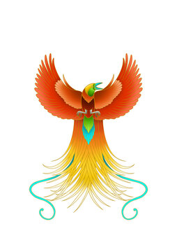 Indonesian Batik Cendrawasih bird ornament, traditional exotic bird illustration