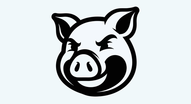 Stylized pig head illustration