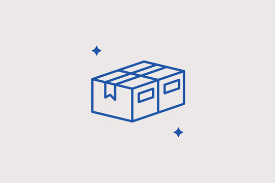Cardboard boxes stack line icon for warehouse storage and wholesale goods packaging. Simple vector illustration for inventory management systems and moving company flyers.
