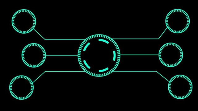 Futuristic  Business Infographic HUD UI Workflow Interface Design