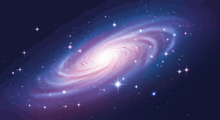 Majestic Spiral Galaxy Twinkling with Countless Stars in Deep Space. © Ahyar