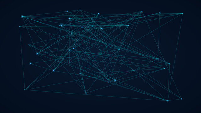 Abstract network connections with glowing nodes and lines on dark background digital art abstract