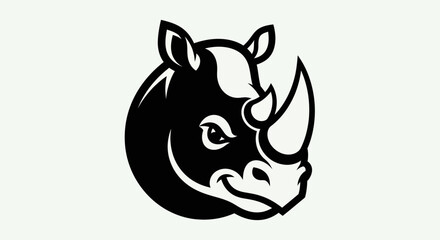 Stylized rhino head illustration © amri