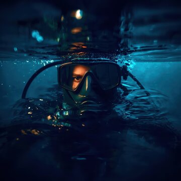 scuba diving in the pool
