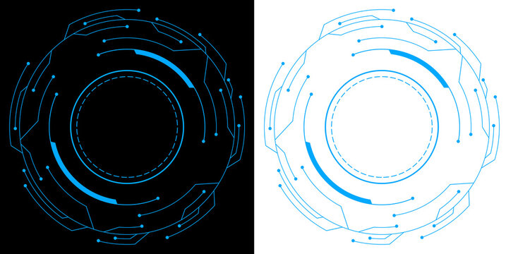 Technology Futuristic Circular Interface With Glowing Blue Digital circuit Cyber Energy Ring Animation