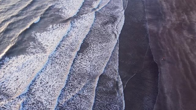 A stunning aerial drone view of Dapoli Beach along the Konkan coastline in Ratnagiri district, Maharashtra, India. 