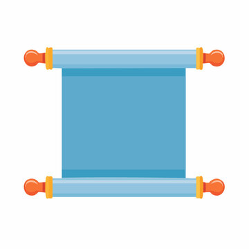 Blue Scroll with Orange Ends