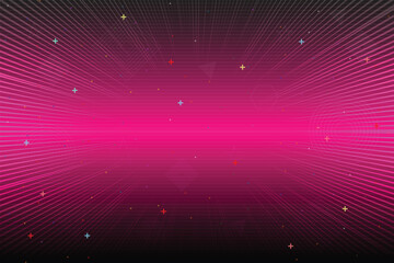 Retro cyberpunk style 80s game scene pixel art 8-bit sci-fi background. glowing neon grid and stars from vintage arcade computer games. © Sumeth