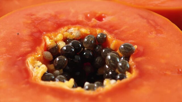 Close-up of a ripe papaya