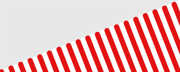 Obraz premium Red and white striped shop awning. Seamless vector illustration pattern.