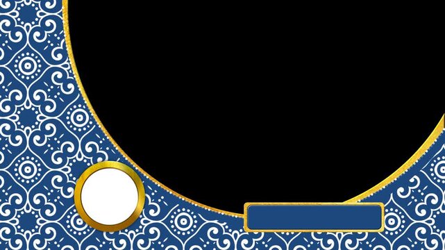 Royal Blue Azulejo Backdrop with Gold Trim Award Overlay