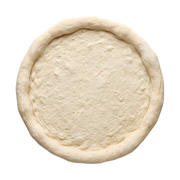 Freshly prepared pizza dough base isolated on transparent background