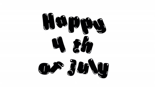A creative Happy 4th of July lettering set with a unique alphabet font for a modern design to commemorate the United States Independence Day