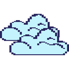 Fototapeta premium Pixelated Cloud Game Icon