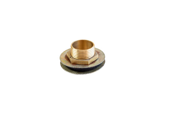 Brass Threaded Pipe Connector with Rubber Seal