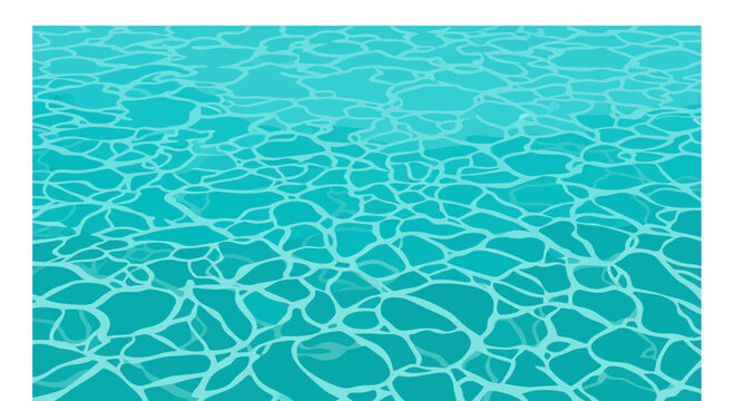 Crystal clear turquoise water surface with sunlight caustics