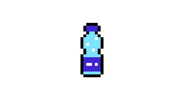 8-bit pixel art Japanese summer cider icon. looped animation 4k 30fps
