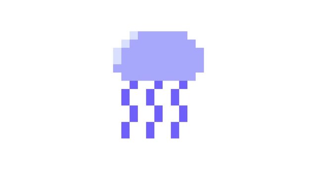 8-bit pixel art sea jellyfish. looped animation 4k 30fps