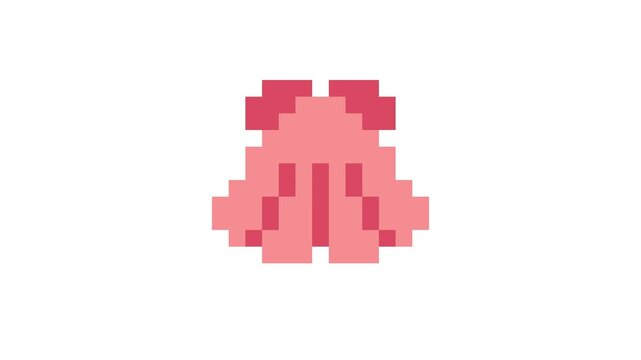8-bit pixel art sea shell. looped animation 4k 30fps