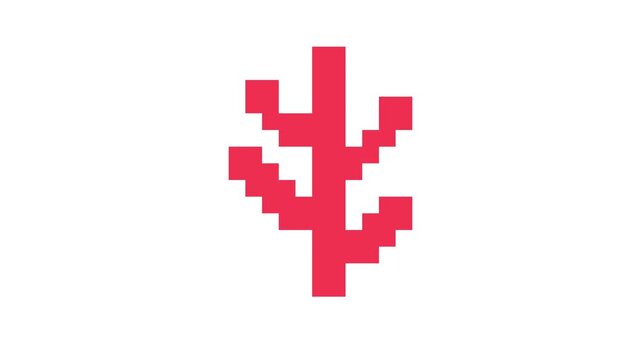 8-bit pixel art sea coral. looped animation 4k 30fps