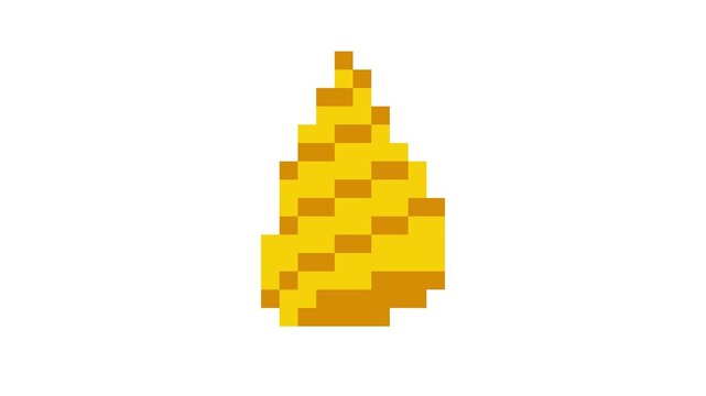 8-bit pixel art sea conch. looped animation 4k 30fps