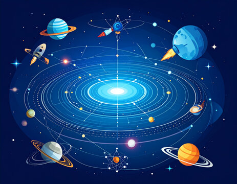 Cosmic space tech backgrounds for satellite and rocket companies