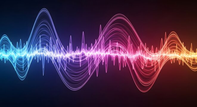 Abstract sound wave visualization with vibrant gradient colors