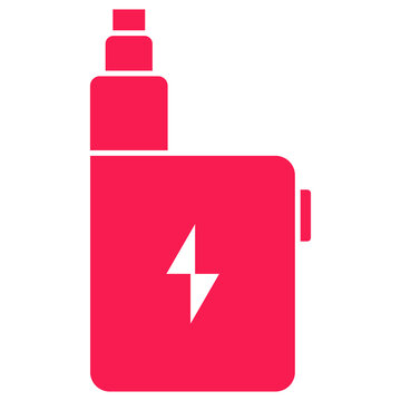 red silhouette electrical cigarette vape icon