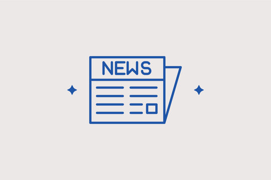 Newspaper line icon for daily journalism and print media publishing. Classic vector illustration for news portal headers and media literacy educational tools.