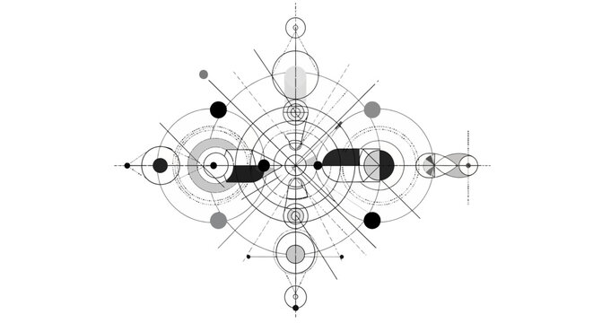 Symmetrical sacred geometry design on white background