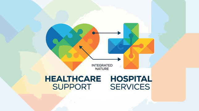 Vector illustration of a collection of abstract interlocking jigsaw puzzle pieces arranged in a cohesive pattern, representing teamwork, strategy, and business problem-solving.
