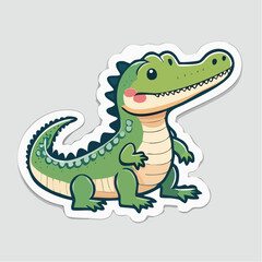 Obraz premium Cute Cartoon Alligator Sticker
