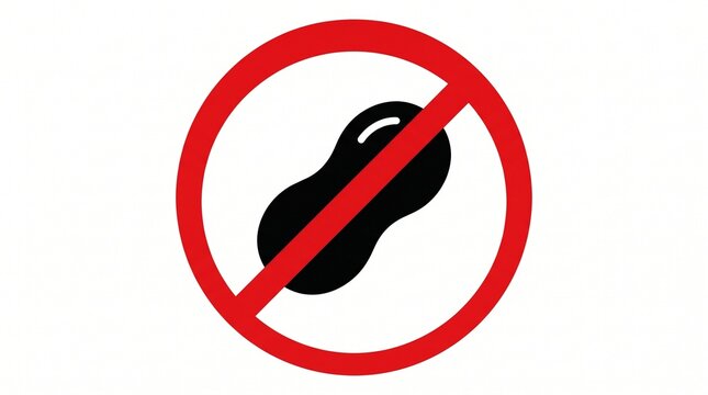 No peanuts allergy warning forbidden sign