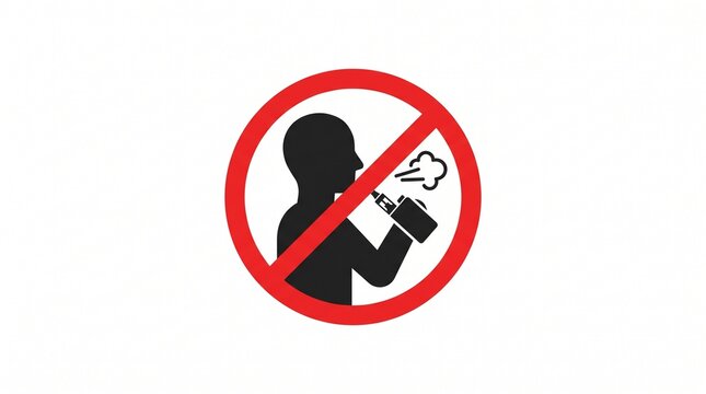 No vaping e-cigarette forbidden warning sign