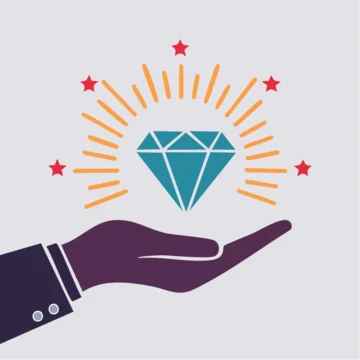 Hand Holding a Shining Diamond