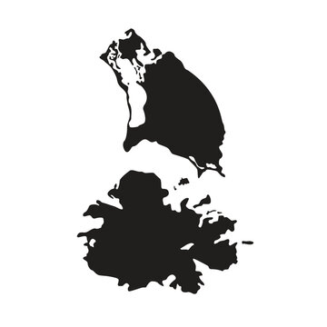 antigua and barbuda map silhoutette Suitable for posters and web icons