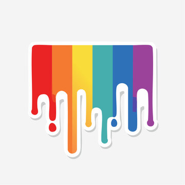 Rainbow paint drips sticker
