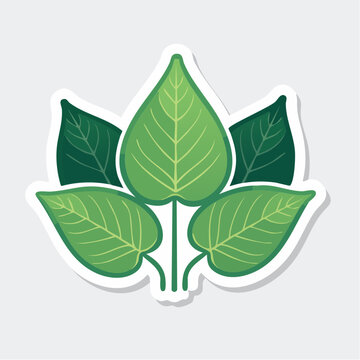 Stylized Green Leaves Icon