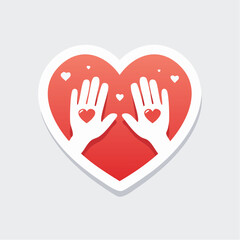 Fototapeta premium Hands with Hearts Inside a Heart Shape