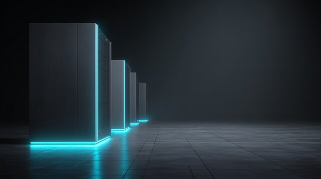 Minimal Data Protection Network Background with Secure Server Infrastructure, Enterprise Cybersecurity System, Cloud Computing Environment and Futuristic Digital Storage Technology