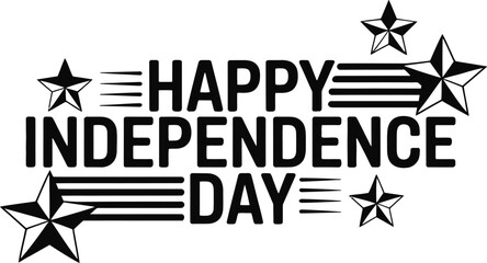 Happy independence day 4th of July typography vector set with USA flag fireworks and stars © noorskills