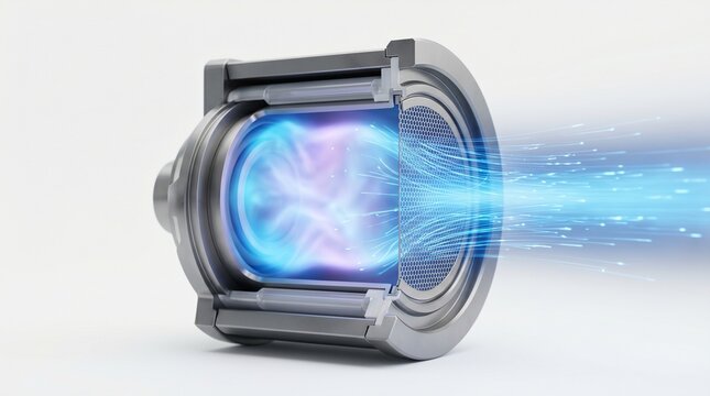 3D Visualization of Plasma Acceleration in Ion Propulsion Engine Core