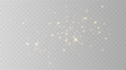 Gold Sparkle Dust with Stars on Dark Background Vector © ket4up