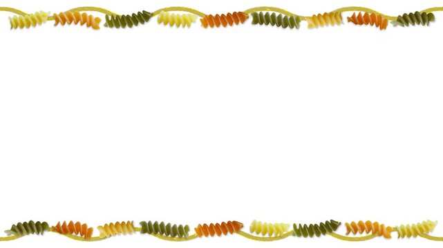 Fusilli pasta frame with seamless loop