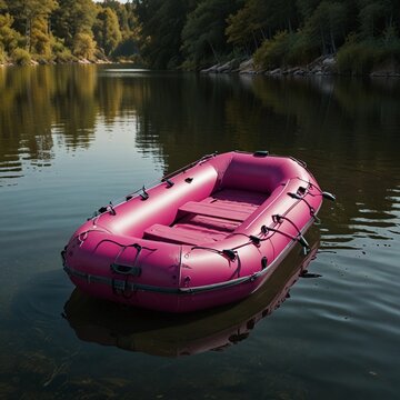 bright magenta rescue style raft cutou