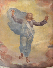 Obraz premium BERGAMO, ITALY - MARCH 21, 2026: The detail of fresco of Ascension in the church Michele al Pozzo Bianco by Guarinoni d'Averara from year 1576 
