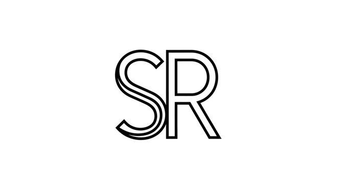 Intertwined letters S and R monogram logo on white background