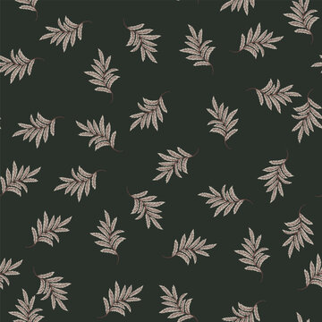 Calm Grey Folk Botanical Vine Print