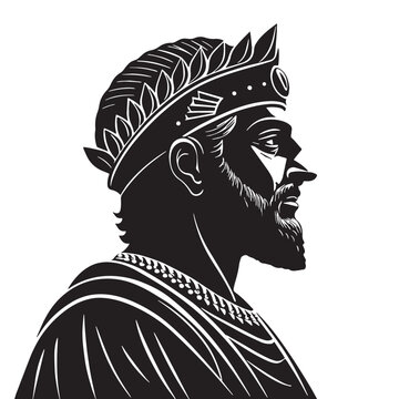 Black gilgamesh Silhouette Vector, High Quality Illustration on White Background