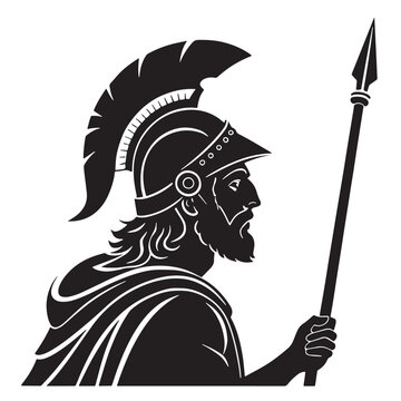 Black odysseus Silhouette Vector, High Quality Illustration on White Background